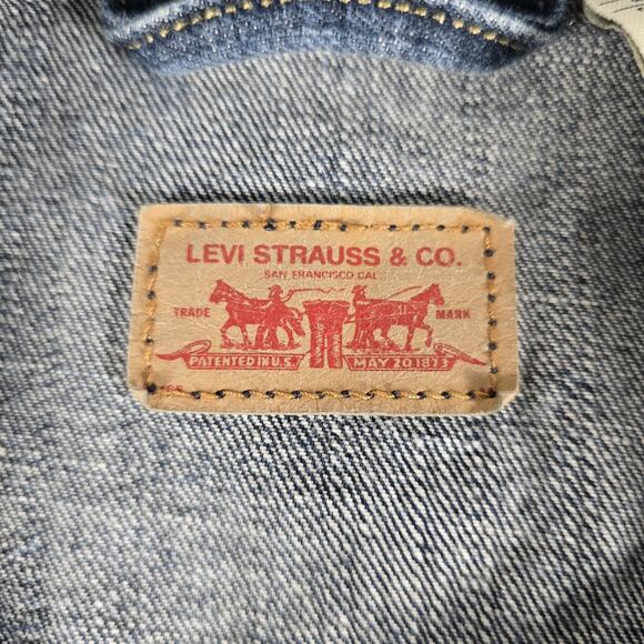 Levi’s Original Dark Blue Denim Trucker Jean Jacket S40117 Women’s Size XL - Picture 3 of 11